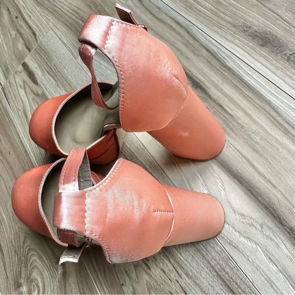 EGO | Happer Close Toe Statement Platform Block Heel Nude Peach Satin | … - Picture 8 of 11